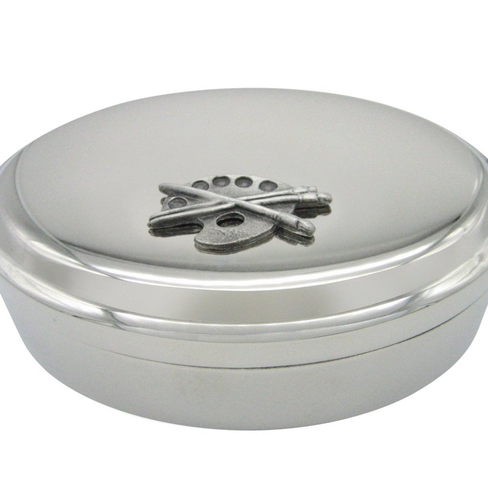Textured Art Palette Pendant Oval Jewelry Box